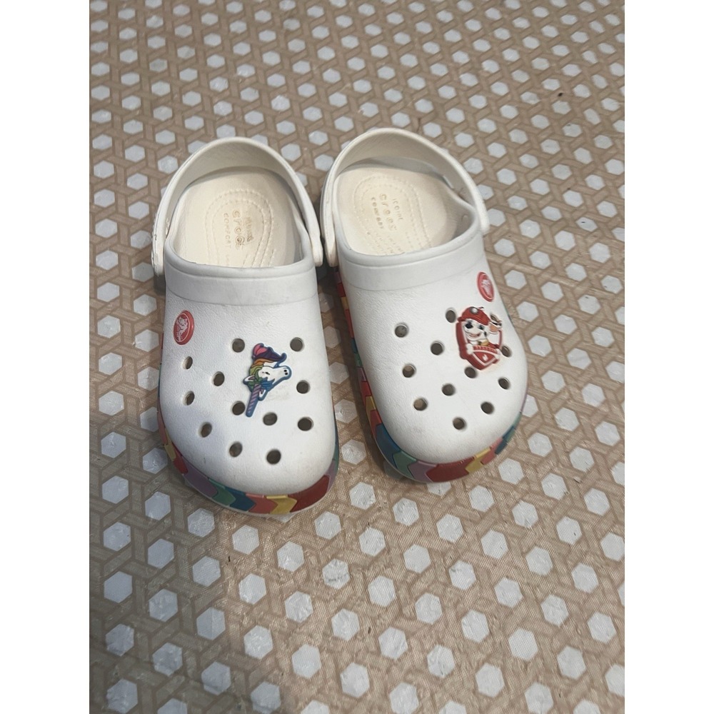 Toddler Crocband Arrow Band Clog  White Size C12